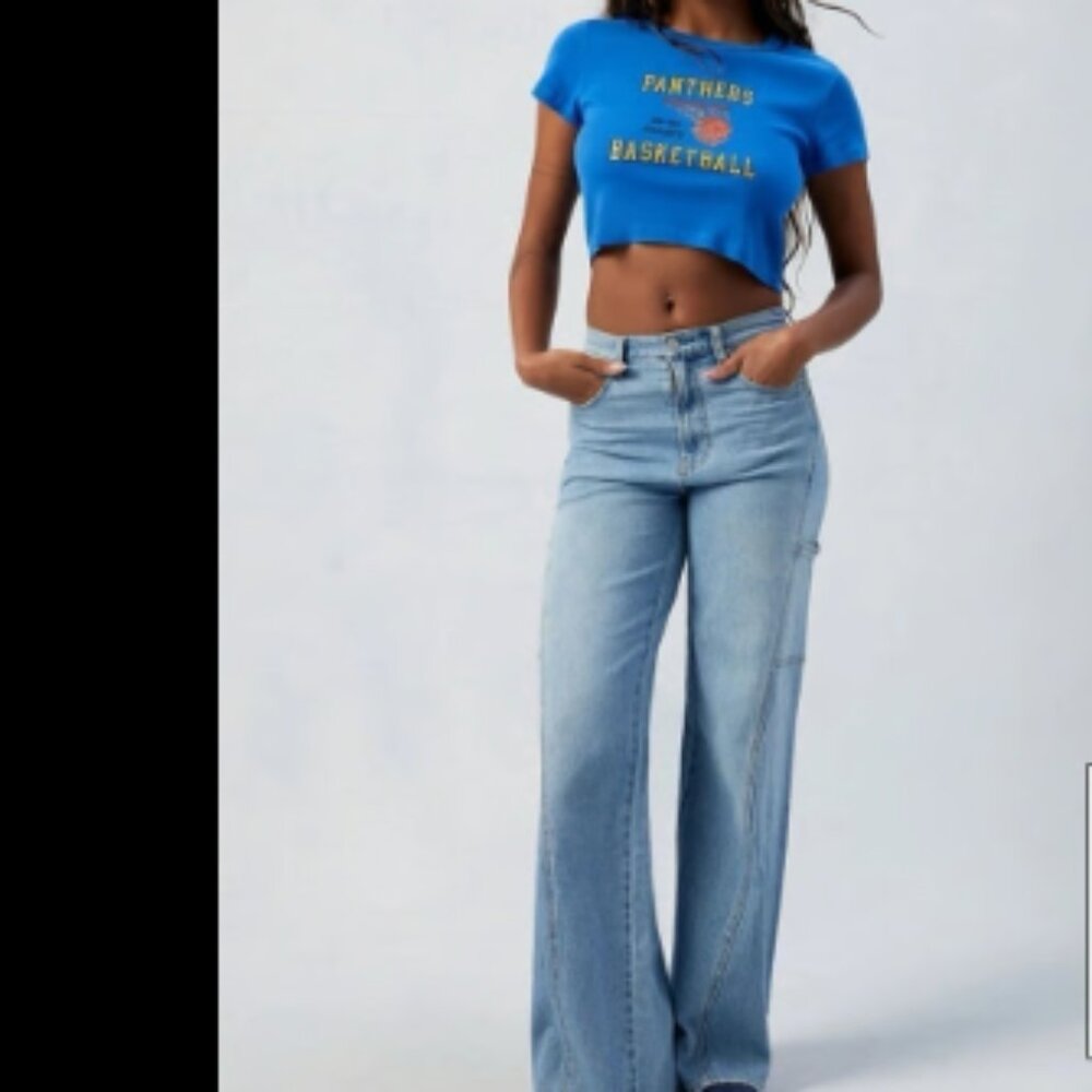 PacSun Women's Stretch Wide Leg High Rise Jeans Size 27 NWT